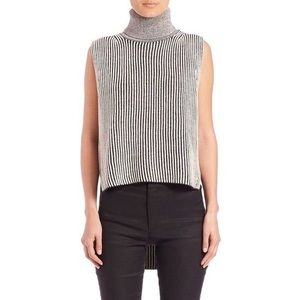 DEREK LAM 10 CROSBY Hi-Lo Turtleneck Sleeveless Sweater